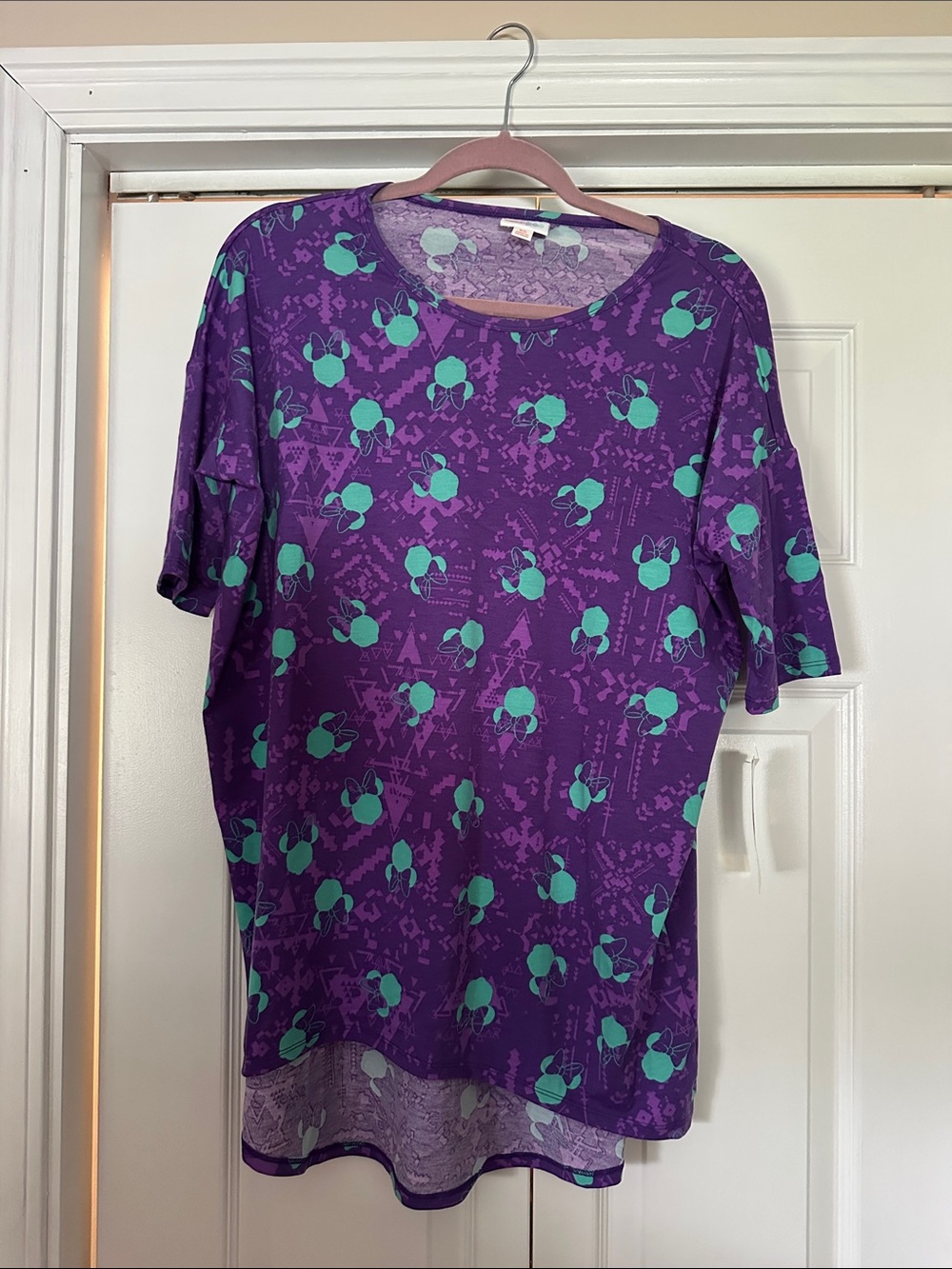Disney LuLaRoe Purple and Teal Short Sleeve Tee